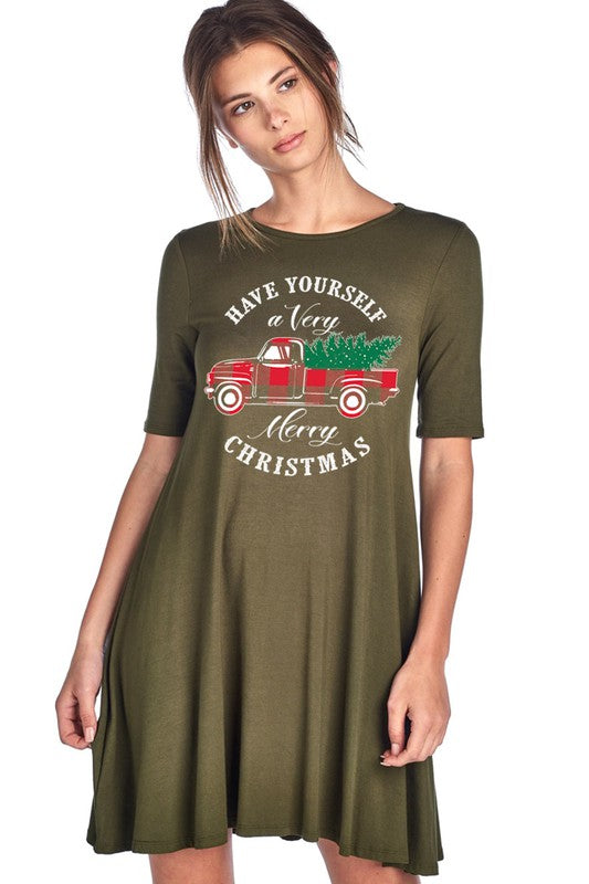 SALE Have Yourself a Merry Little Christmas Truck - Adult & Kids T-Shirts, Sweatshirts & Hoodies apparel design preview 2