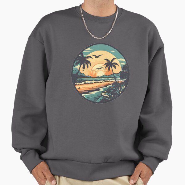 Beach Paradise Summer Sea Sunset Beachfront Palm - Adult & Kids T-Shirts, Sweatshirts & Hoodies apparel design preview 1