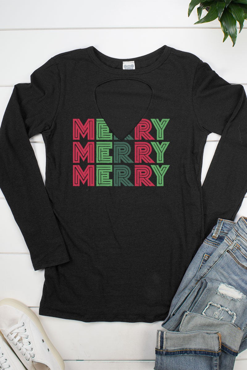Merry Christmas Cut Out - Adult & Kids T-Shirts, Sweatshirts & Hoodies apparel design preview 1