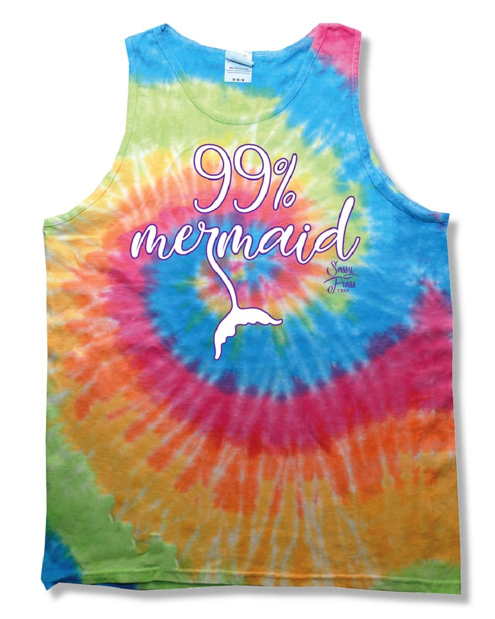 SALE Sassy Frass 99% Mermaid Tie Dye Bright Tank Top - Adult & Kids T-Shirts, Sweatshirts & Hoodies apparel design preview 2