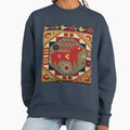 GEOMETRICAL ANTIQUE SWEDISH TAPESTRY WITH RED DEERS - Adult & Kids T-Shirts, Sweatshirts & Hoodies apparel design preview 1