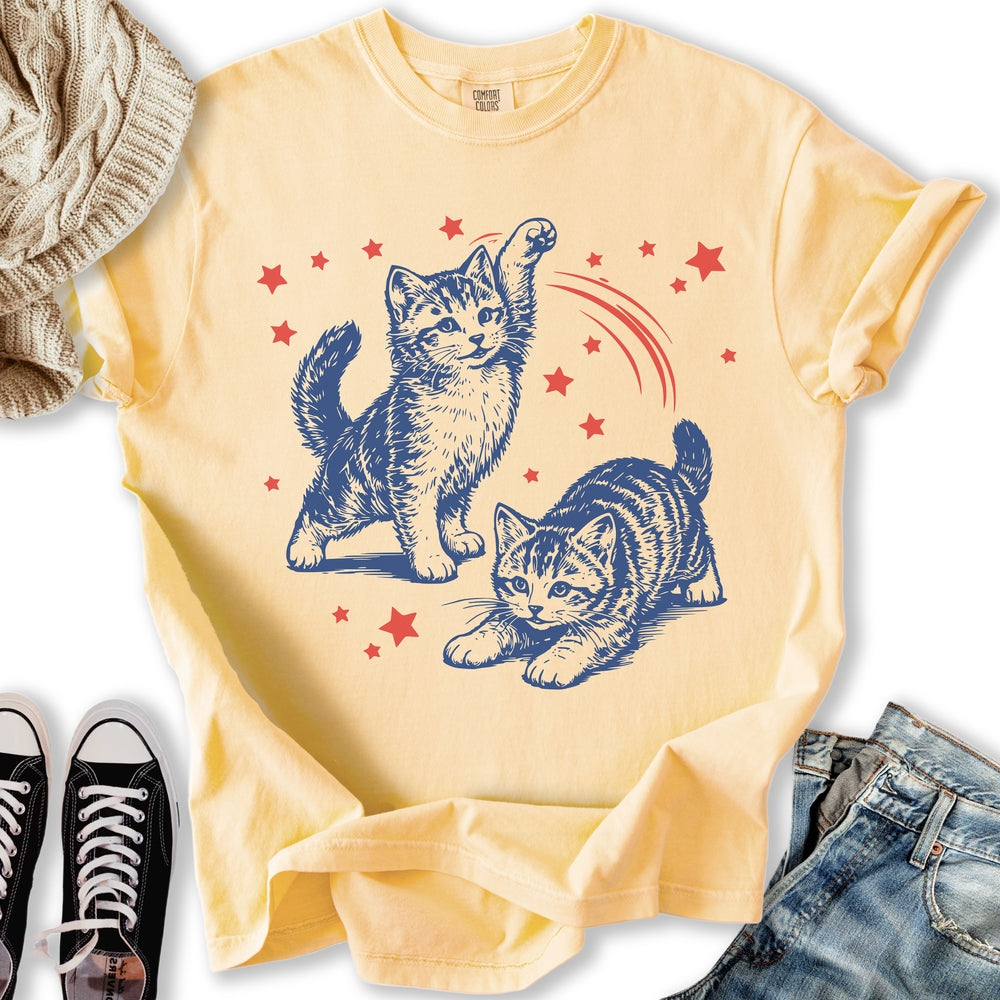 Patriotic Kittens - Adult & Kids T-Shirts, Sweatshirts & Hoodies apparel design preview 2