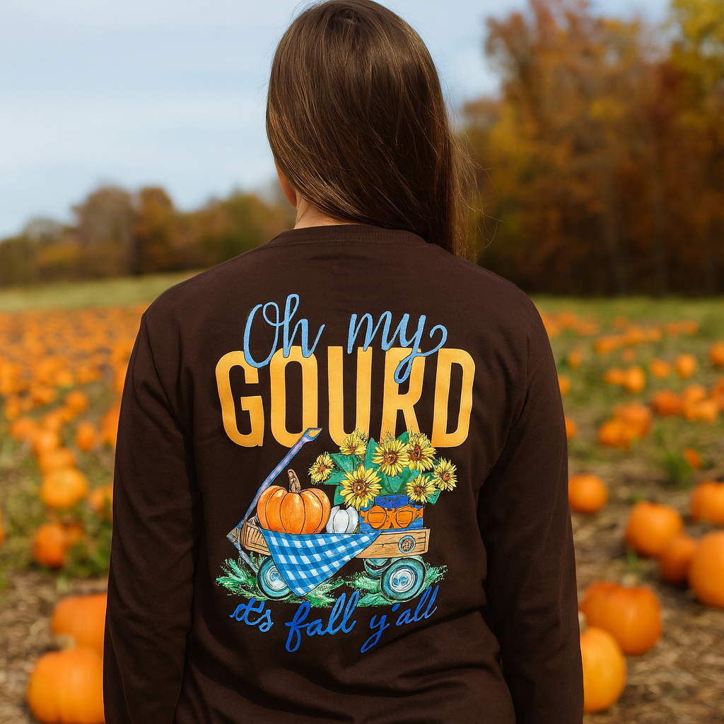 Girlie Girl Originals Oh My Gourd Fall Pumpkin - Adult & Kids T-Shirts, Sweatshirts & Hoodies apparel design preview 1