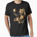 Pitbull Howling At The Moon Wolves Meme Mystic Nature - Adult & Kids T-Shirts, Sweatshirts & Hoodies apparel design preview 1