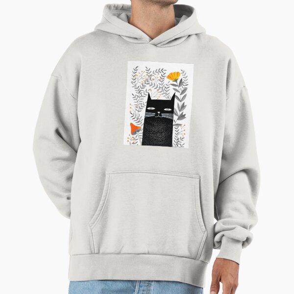 Black cat with botanical watecolor illustration - Adult & Kids T-Shirts, Sweatshirts & Hoodies apparel design preview 1