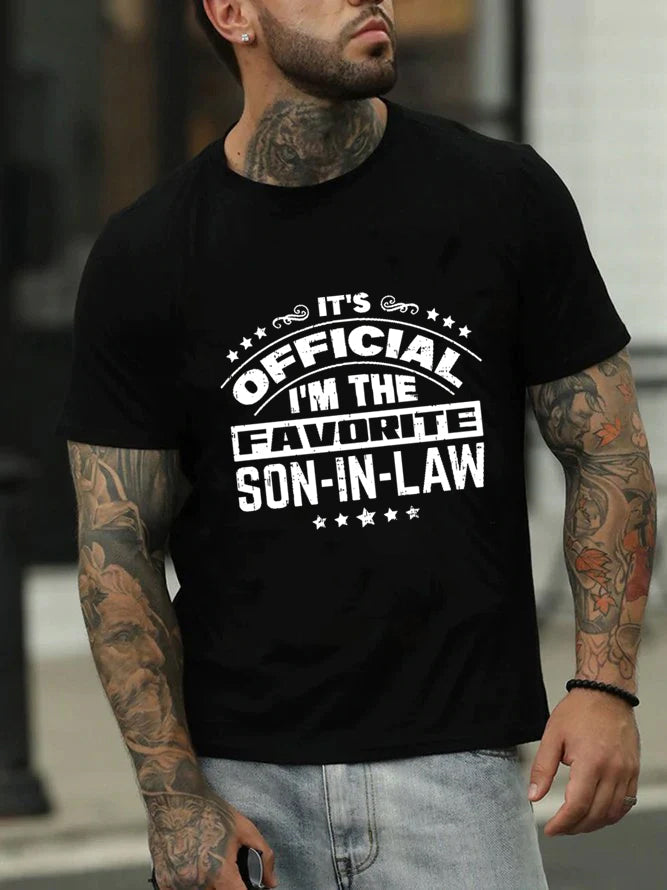It's Official I'm The Favorite Son In Law Print Men - Adult & Kids T-Shirts, Sweatshirts & Hoodies apparel design preview 3