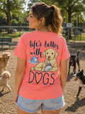 Southern Attitude Preppy Life's Better With Dogs - Adult & Kids T-Shirts, Sweatshirts & Hoodies apparel design preview 1