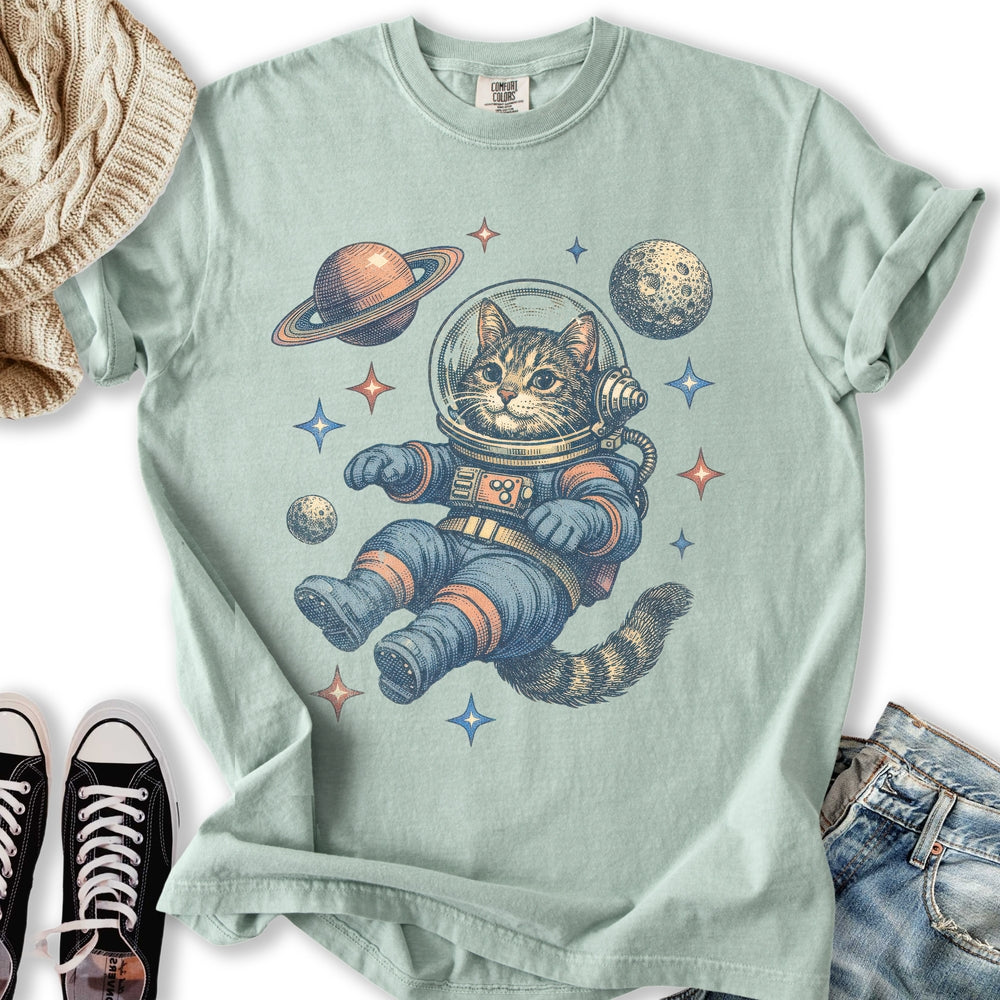 Retro Space Cat - Adult & Kids T-Shirts, Sweatshirts & Hoodies apparel design preview 1