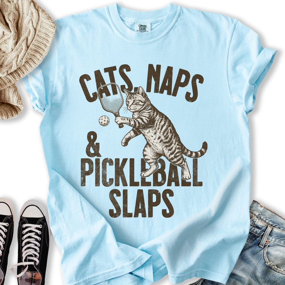 Pickleball Slaps Cat - Adult & Kids T-Shirts, Sweatshirts & Hoodies apparel design preview 2