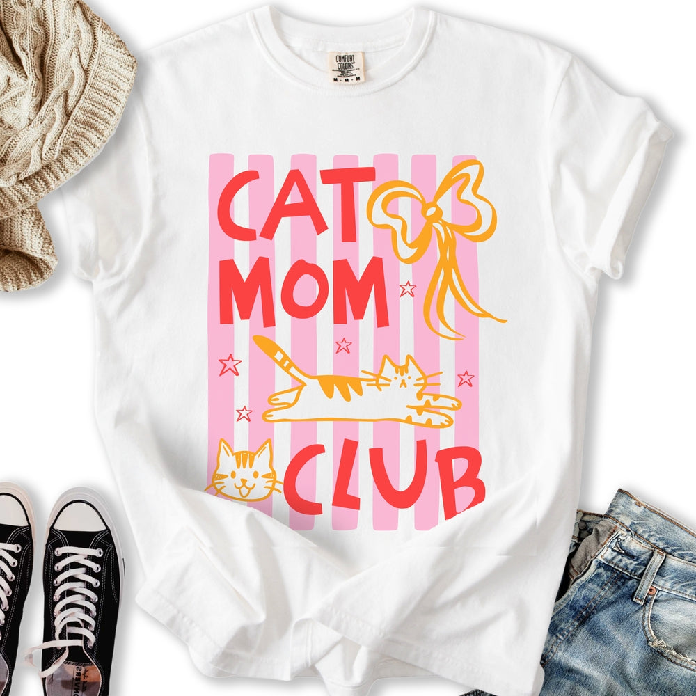 Pink Cat Mom Club - Adult & Kids T-Shirts, Sweatshirts & Hoodies apparel design preview 2