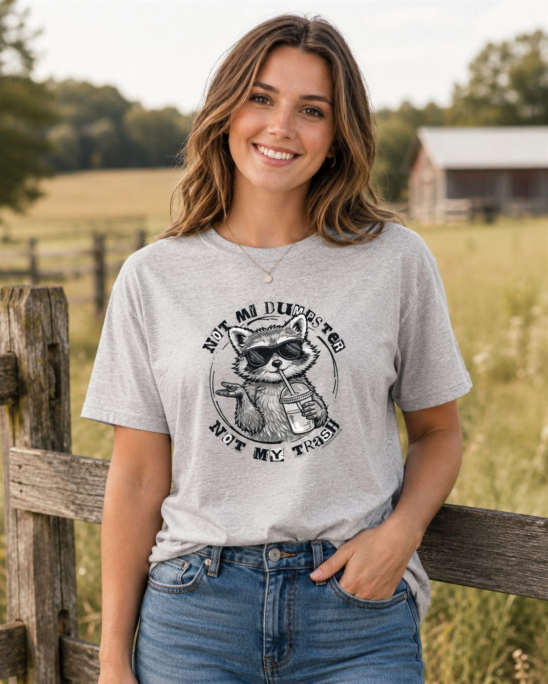 Southern Couture Soft Not My Dumpster Racoon - Adult & Kids T-Shirts, Sweatshirts & Hoodies apparel design preview 1