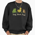 Frog Duck Toad Cute Vintage Embroidery Style Art - Adult & Kids T-Shirts, Sweatshirts & Hoodies apparel design preview 1