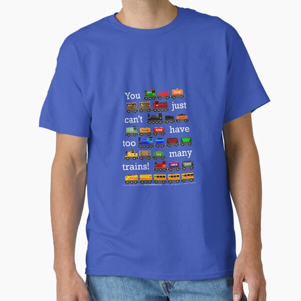 Too Many Trains White Lettering - Adult & Kids T-Shirts, Sweatshirts & Hoodies apparel design preview 1