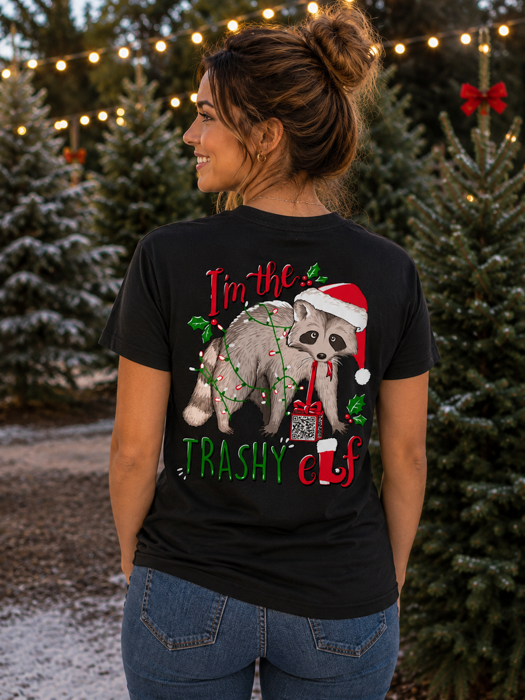 Southern Attitude Trashy Elf Holiday - Adult & Kids T-Shirts, Sweatshirts & Hoodies apparel design preview 1