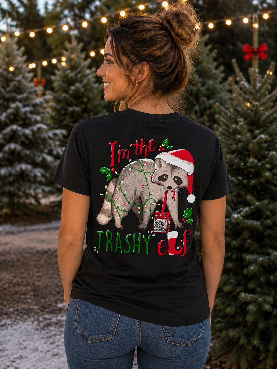 Southern Attitude Trashy Elf Holiday - Adult & Kids T-Shirts, Sweatshirts & Hoodies apparel design preview 1