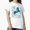 Alice in Wonderland Unicorn Quote Believe (blue) - Adult & Kids T-Shirts, Sweatshirts & Hoodies apparel design preview 1