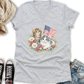 Vintage 4th July Kittens V-Neck - Adult & Kids T-Shirts, Sweatshirts & Hoodies apparel design preview 1