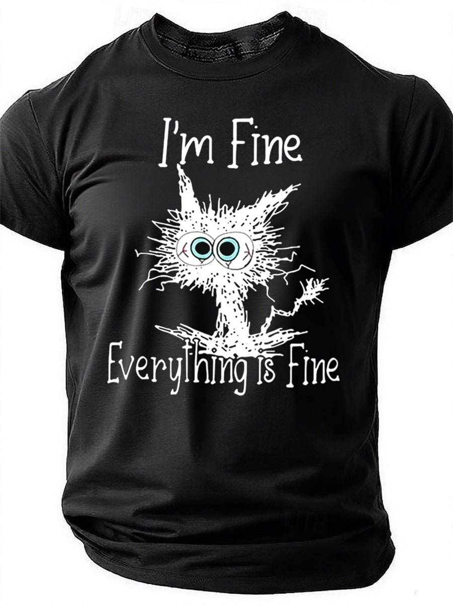 I'm Fine Everything Is Print Men Slogan - Adult & Kids T-Shirts, Sweatshirts & Hoodies apparel design preview 1