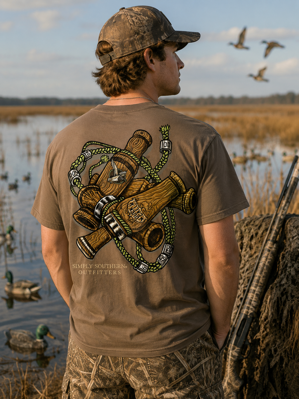 Simply Southern Outfitters Duck Call Mineral Washed - Adult & Kids T-Shirts, Sweatshirts & Hoodies apparel design preview 1