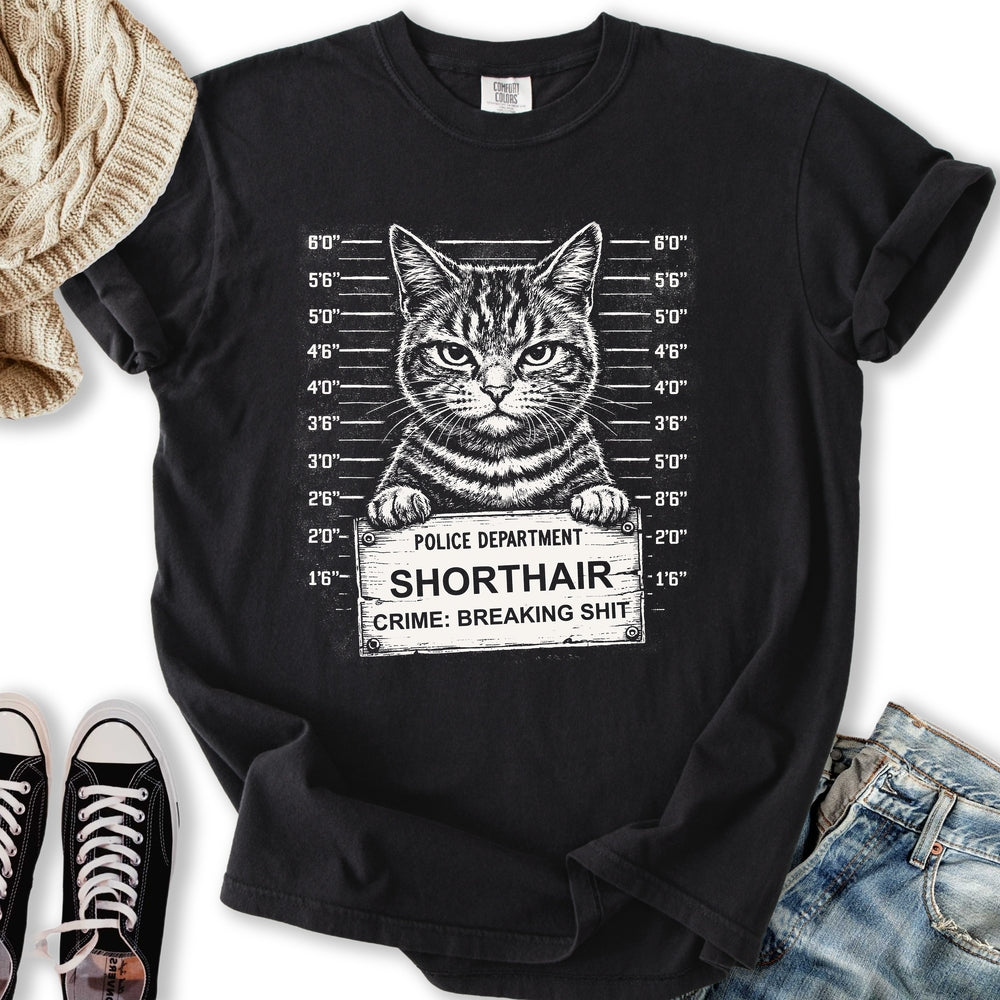 Cat Mugshot - Adult & Kids T-Shirts, Sweatshirts & Hoodies apparel design preview 1