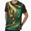 Emerald green and gold flowy marble print Graphic - Adult & Kids T-Shirts, Sweatshirts & Hoodies apparel design preview 1