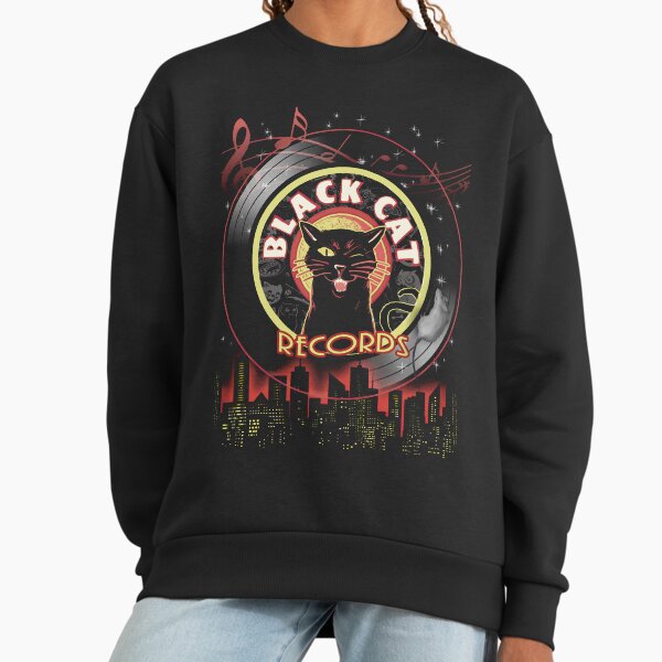 Black Cat Records Haunted Jazz Soul Label Art - Adult & Kids T-Shirts, Sweatshirts & Hoodies apparel design preview 1