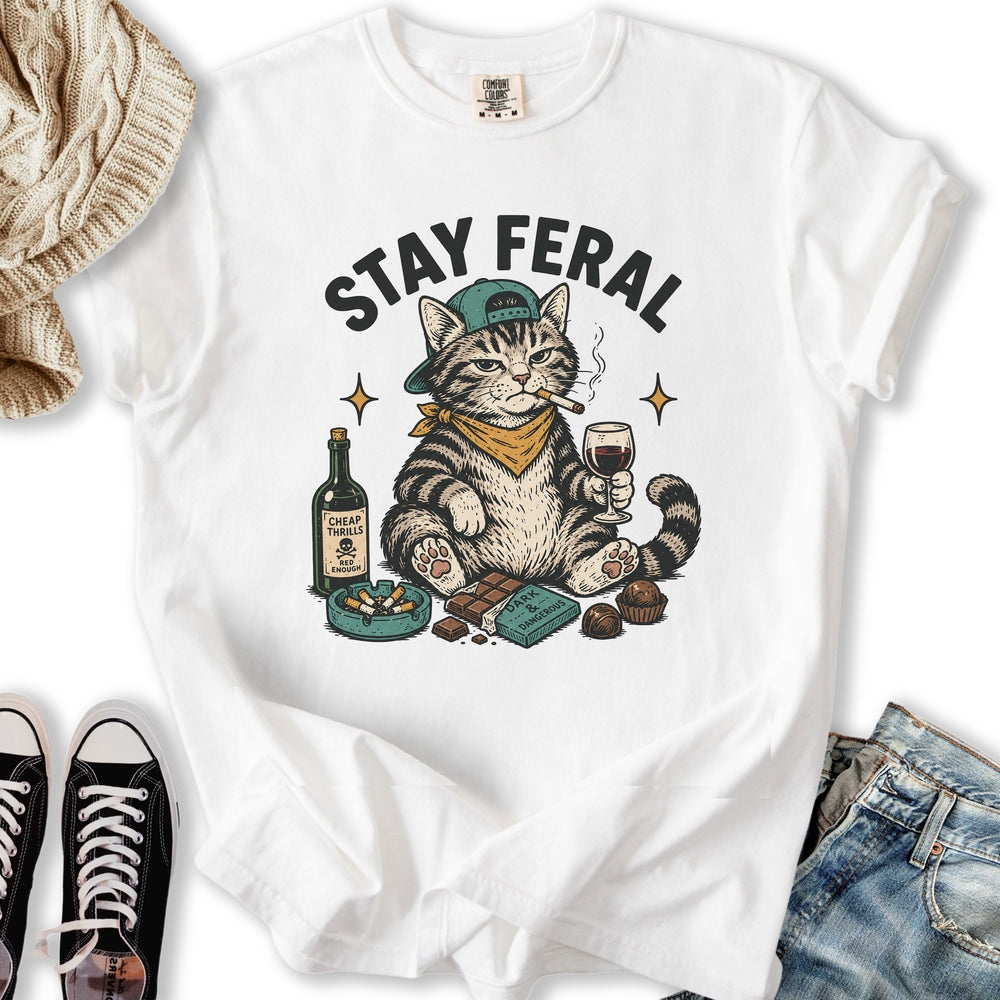 Stay Feral Cat - Adult & Kids T-Shirts, Sweatshirts & Hoodies apparel design preview 1