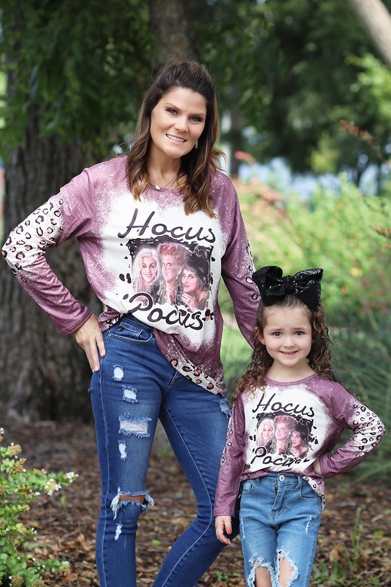 Mommy Me Baby Youth Hocus Pocus Leopard Halloween - Adult & Kids T-Shirts, Sweatshirts & Hoodies apparel design preview 1