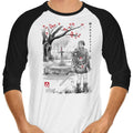 A Link to the Sumi-e 3/4 Sleeve Raglan - Adult & Kids T-Shirts, Sweatshirts & Hoodies apparel design preview 1