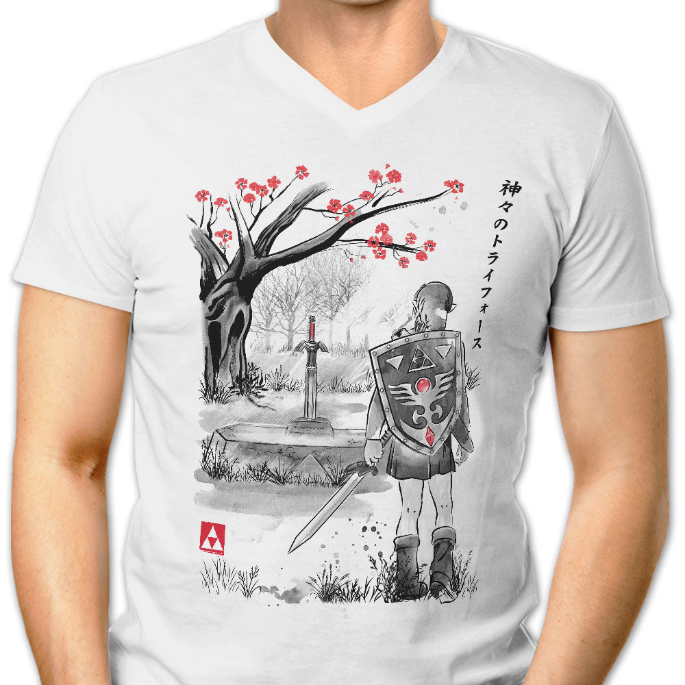 A Link to the Sumi-e Men's V-Neck - Adult & Kids T-Shirts, Sweatshirts & Hoodies apparel design preview 1