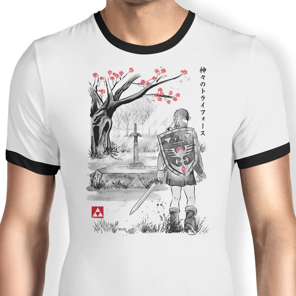 A Link to the Sumi-e Ringer - Adult & Kids T-Shirts, Sweatshirts & Hoodies apparel design preview 1