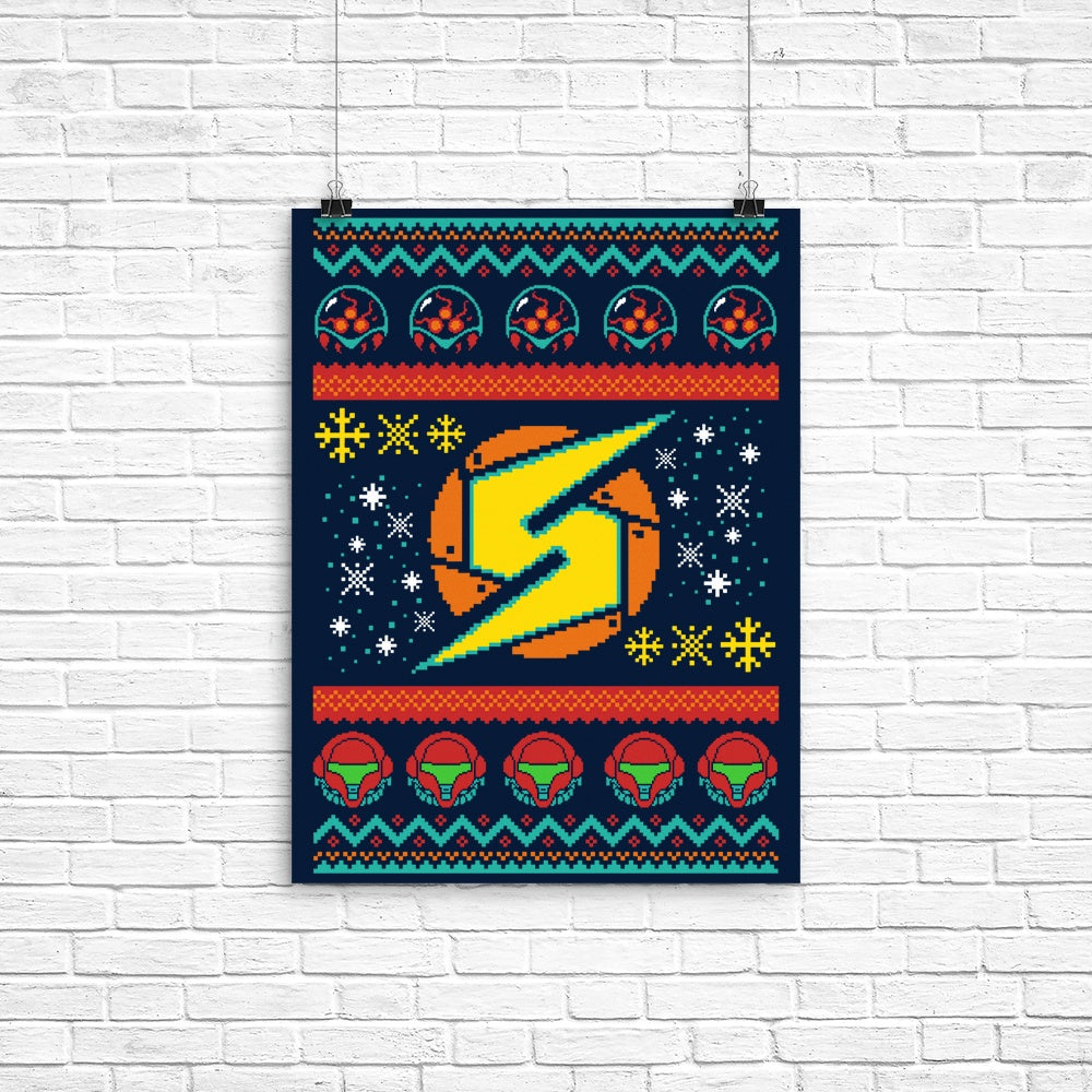 A Metroid Christmas Poster - Adult & Kids T-Shirts, Sweatshirts & Hoodies apparel design preview 1