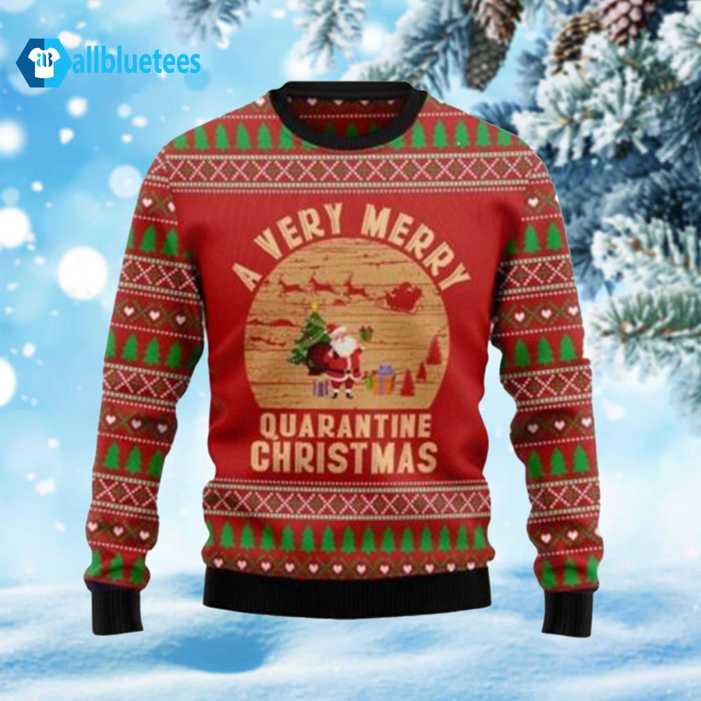 A Very Merry Quarantine Christmas Ugly Sweater product image