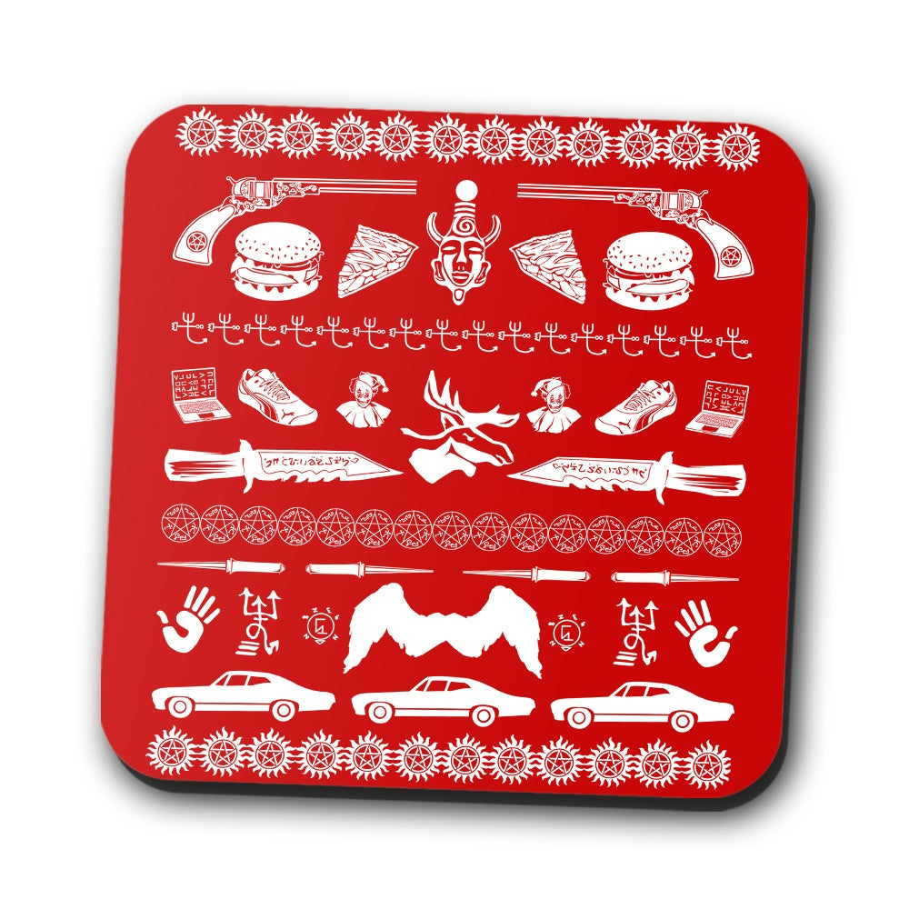 A Very Supernatural Christmas Coasters - Adult & Kids T-Shirts, Sweatshirts & Hoodies apparel design preview 1