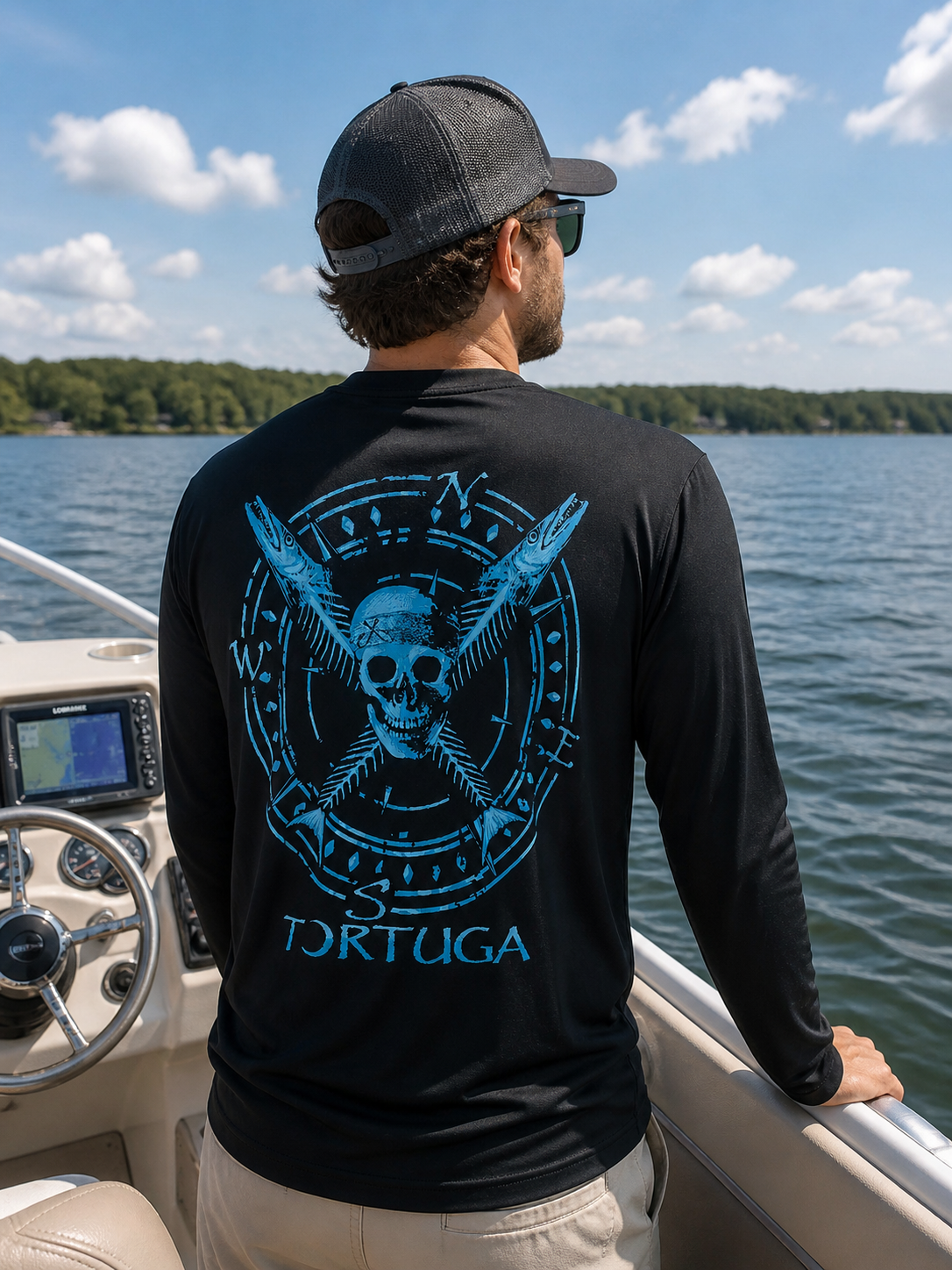 Southern Attitude Tortuga Moon Skull Bones Unisex - Adult & Kids T-Shirts, Sweatshirts & Hoodies apparel design preview 1