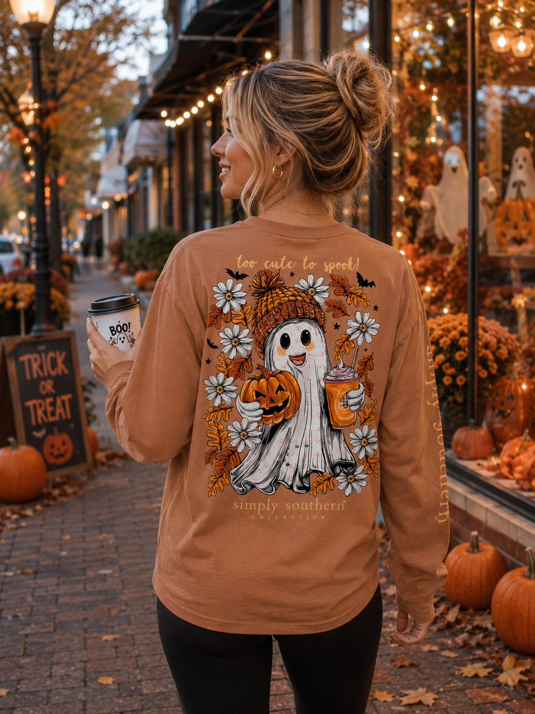 Simply Southern Ghost Pumpkin Fall - Adult & Kids T-Shirts, Sweatshirts & Hoodies apparel design preview 1