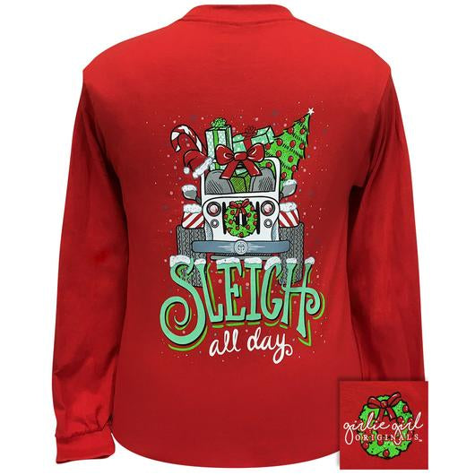 Girlie Girl Originals Sleigh All Day Christmas - Adult & Kids T-Shirts, Sweatshirts & Hoodies apparel design preview 2