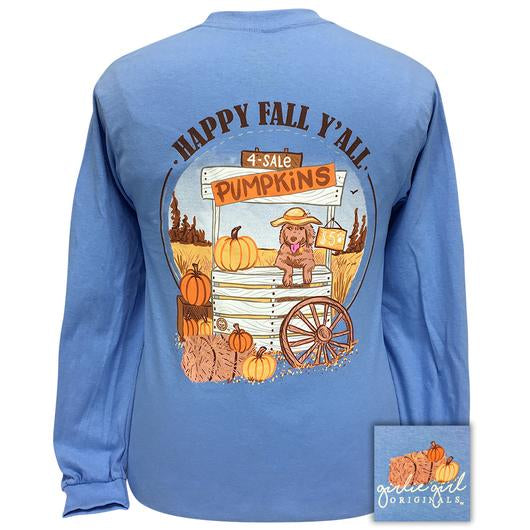 Girlie Girl Originals Happy Fall Y'all Pumpkin Scene - Adult & Kids T-Shirts, Sweatshirts & Hoodies apparel design preview 1