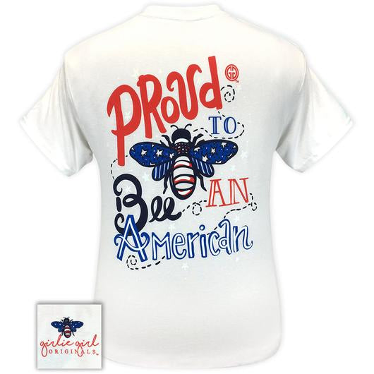 Girlie Girl Originals Preppy Proud To Bee American - Adult & Kids T-Shirts, Sweatshirts & Hoodies apparel design preview 1