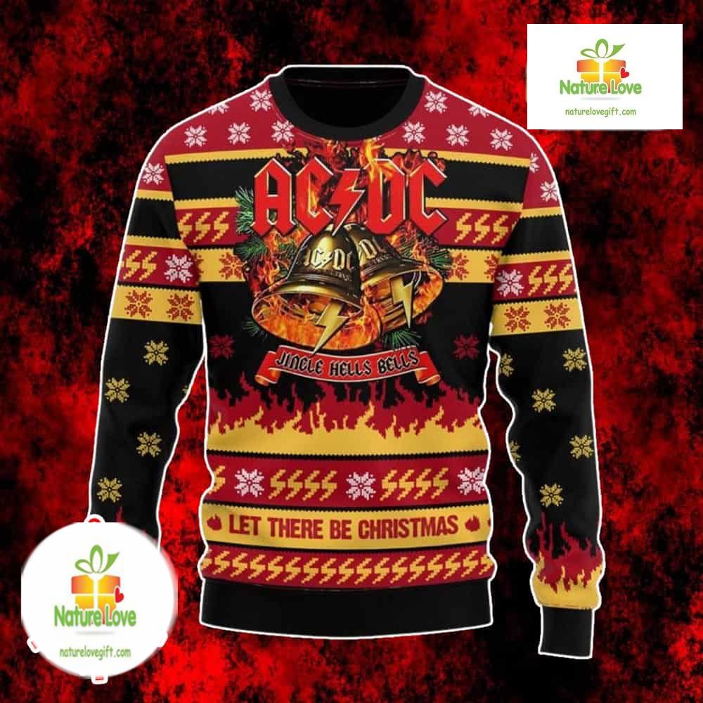 ACDC Ugly Christmas Sweater Jingle Hells Bells Festive Knit product image