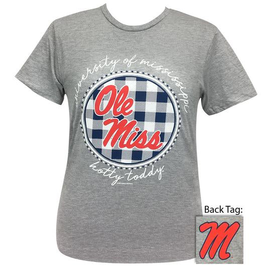 Ole Miss Buffalo Plaid Logo Sports Grey - Adult & Kids T-Shirts, Sweatshirts & Hoodies apparel design preview 1