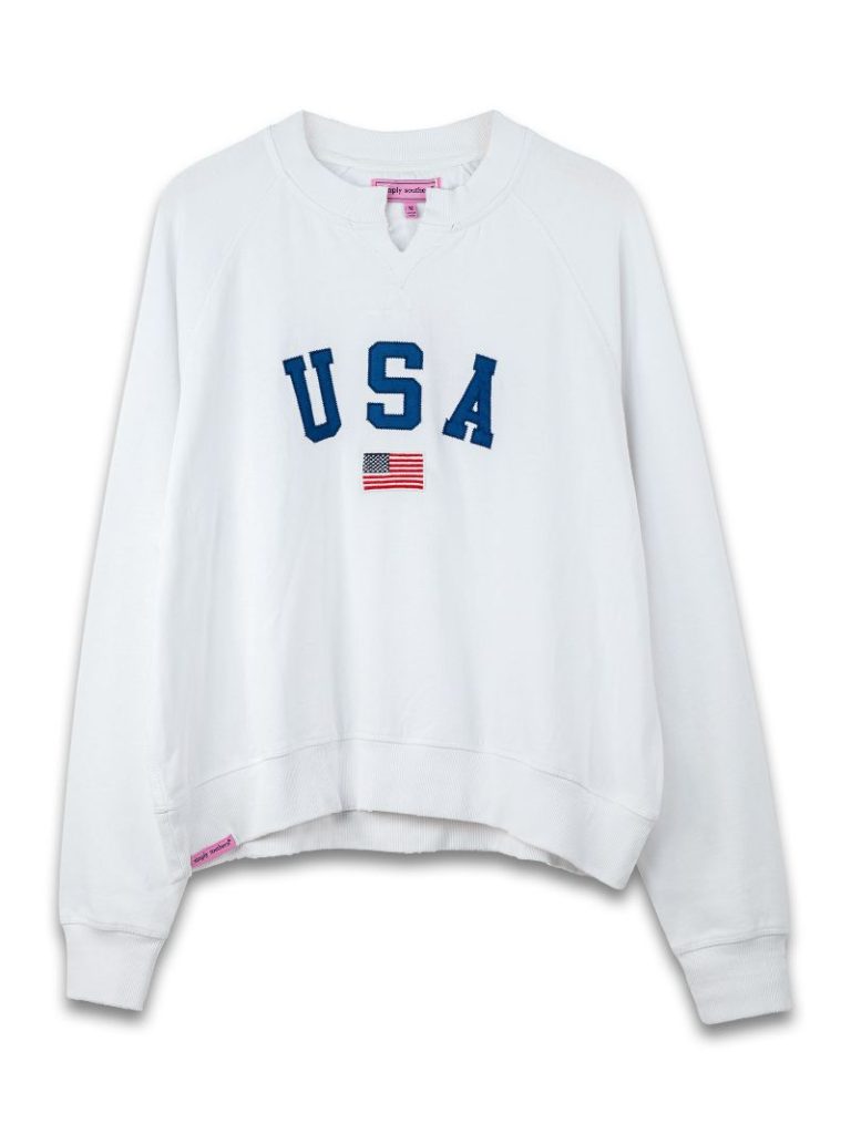 Simply Southern USA White Summer Crew - Adult & Kids T-Shirts, Sweatshirts & Hoodies apparel design preview 2