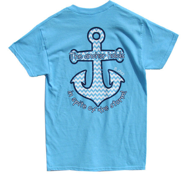 SALE Bjaxx Anchor Holds Chevron Blue Christian Girlie - Adult & Kids T-Shirts, Sweatshirts & Hoodies apparel design preview 1