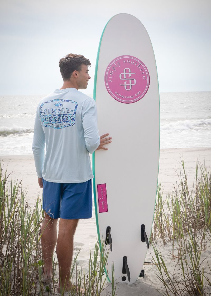 Simply Southern Camo Blue Rash Guard Swim UV - Adult & Kids T-Shirts, Sweatshirts & Hoodies apparel design preview 2