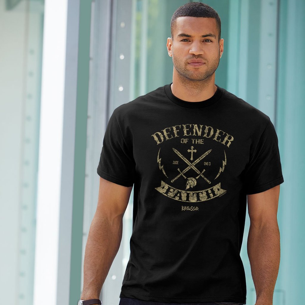 Kerusso Defender of the Faith Christian Unisex Bright - Adult & Kids T-Shirts, Sweatshirts & Hoodies apparel design preview 2