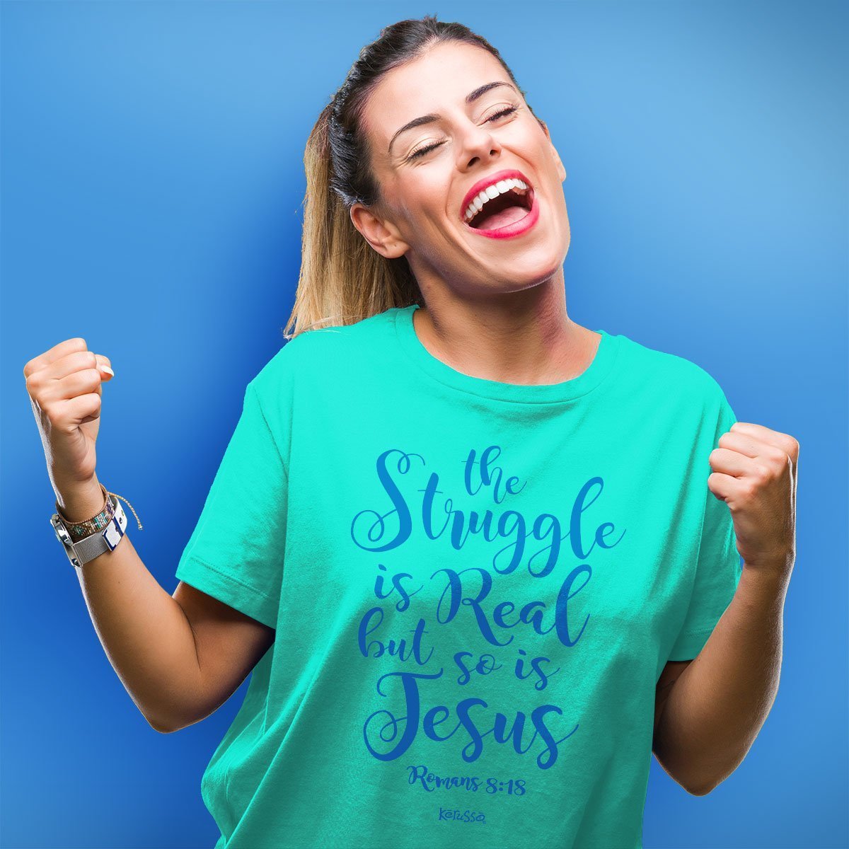 Kerusso The Struggle is Real Christian Romans 8:18 - Adult & Kids T-Shirts, Sweatshirts & Hoodies apparel design preview 2