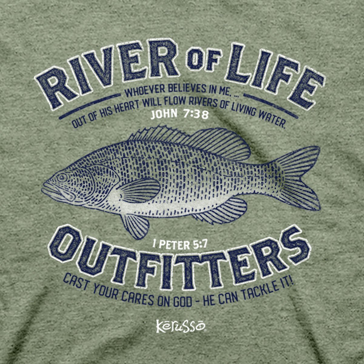 Kerusso Fishing River of Life Christian - Adult & Kids T-Shirts, Sweatshirts & Hoodies apparel design preview 2