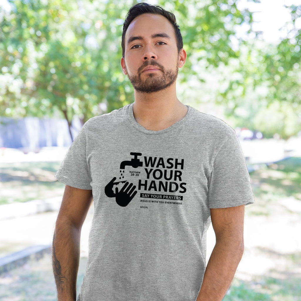 Kerusso Wash Your Hands Say Prayers Jesus is with You - Adult & Kids T-Shirts, Sweatshirts & Hoodies apparel design preview 2