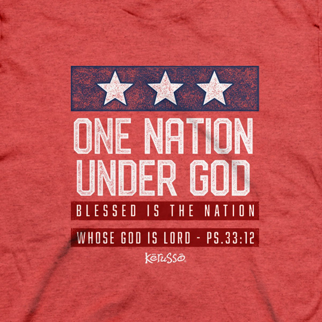 Kerusso One Nation Under God USA PatriotiC Red - Adult & Kids T-Shirts, Sweatshirts & Hoodies apparel design preview 2