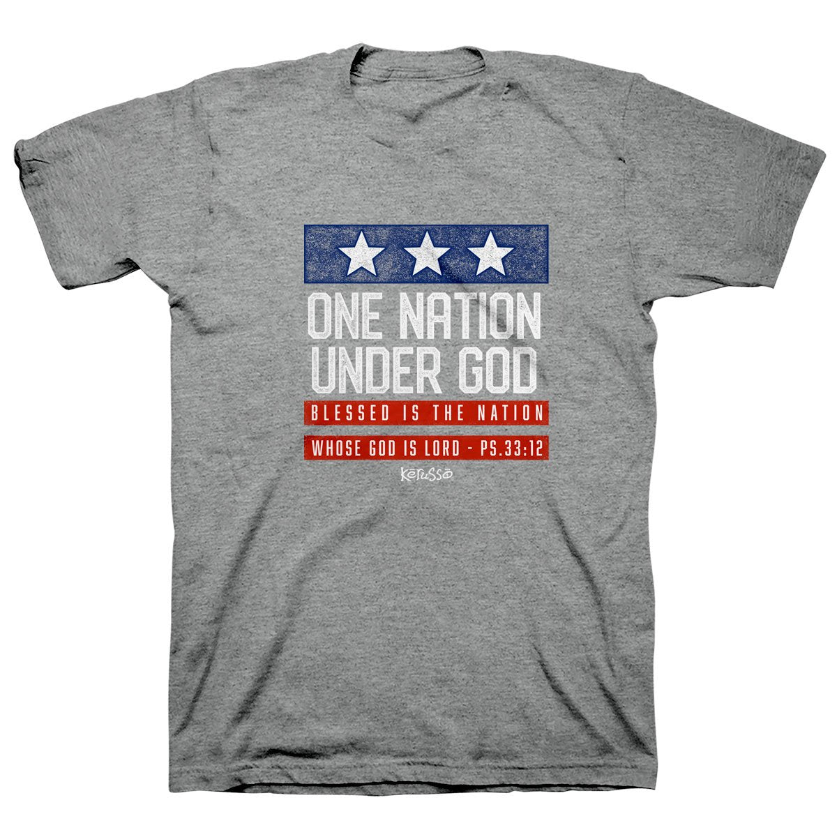 Kerusso One Nation Under God USA Patriotic 2021 - Adult & Kids T-Shirts, Sweatshirts & Hoodies apparel design preview 1